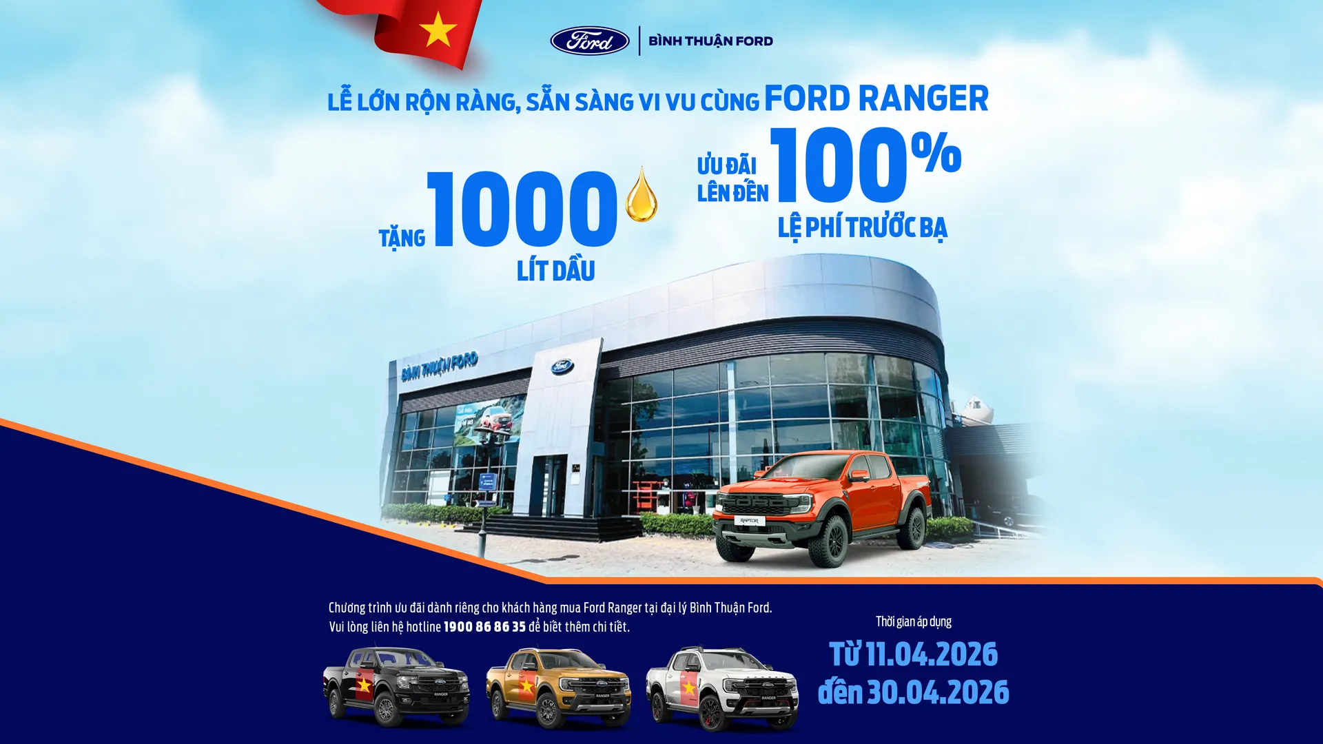Tang 1000 lit dau khi mua xe Ford Ranger