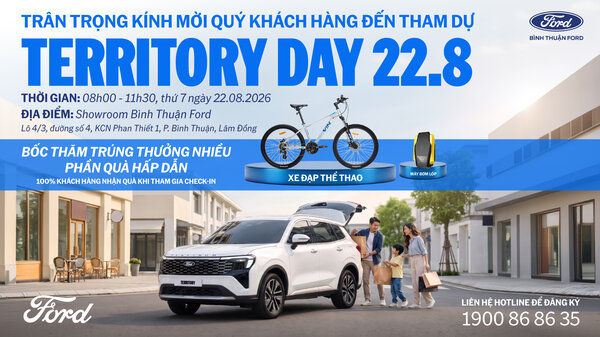 TERRITORY DAY - NGÀY HỘI TRẢI NGHIỆM 360 ĐỘ DÒNG SUV 5 CHỖ TRỨ DANH CỦA FORD DÀNH CHO GIA ĐÌNH