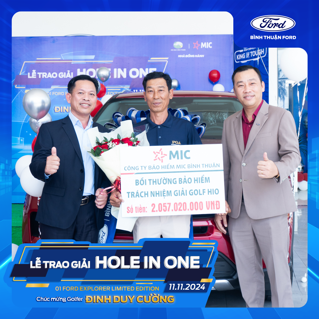 Bình Thuận Ford trao xe Ford Explorer trị giá 2.099 tỷ đồng cho golfer Đinh Duy Cường